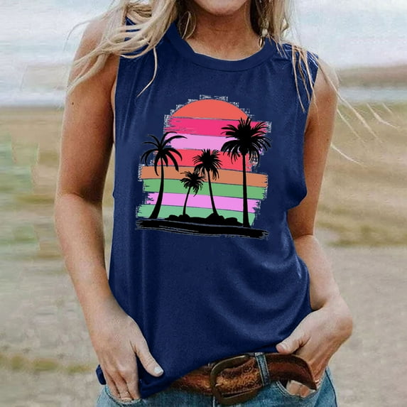 LiMoi Womens Sleeveless Tops Dressy Casual T Shirts for Women Pack of 6 Oversized Tshirts for Women Graphic Tees Womens Tops Plus Size Short Sleeve