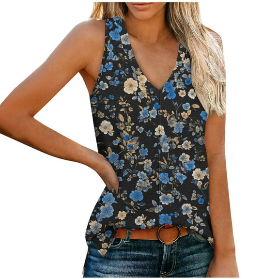 LiMoi Womens Sleeveless Tops Plus T Shirts Printed Tshirts Shirts for Women Oversized Tee Shirts Plus Women