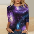 thumbnail image 1 of LiMoi Womens Summer Shirts and Tops orders 3/4 Length Sleeve Women's Tunic Tops T Shirts Womens Print V Neck T Shirts my reorder list, 1 of 5