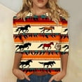 thumbnail image 1 of LiMoi Womens Summer Shirts V Neck Womens Tops 3/4 Sleeve Oversized Top Womens T Shirts Graphic Tees Vintage Get it Fast, 1 of 5