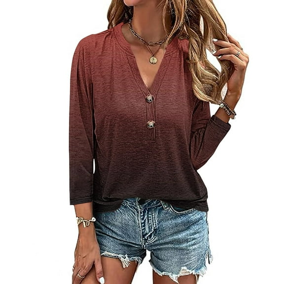 LiMoi Womens Summer Shirts and Tops Women's Tops 3/4 Sleeve Loose Fit Plus Size Blouses for Women Dressy Womens Tie Dye Shirts my order