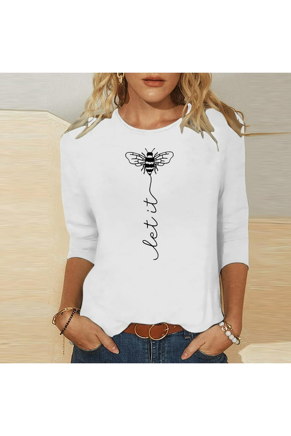 Womens Summer Tops Dressy Casual 3/4 Sleeve Tops for Women Button Oversized Tshirts Womens T Shirts Graphic Plus Size My Items