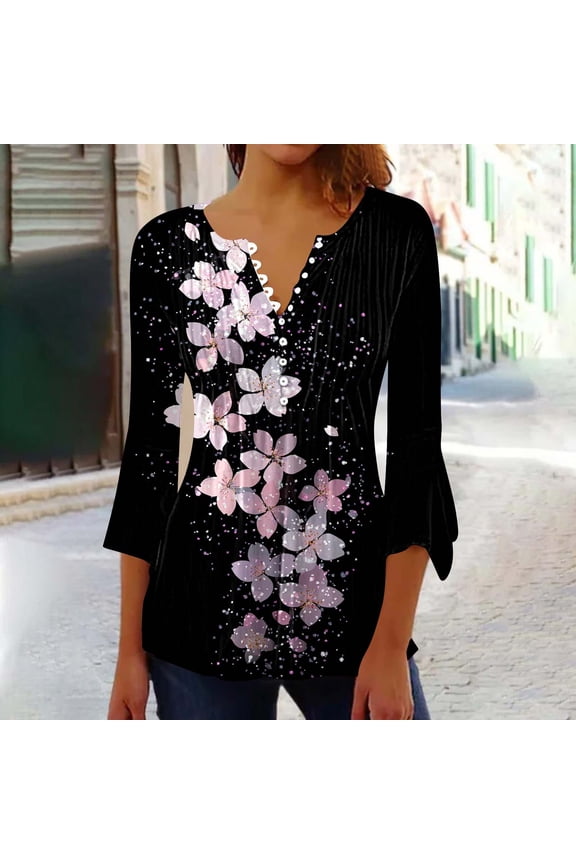 Womens Summer Tops Dressy Casual Womens 3/4 Sleeve Tops and Blouses for Summer Shirts T Shirts for Women Graphic Gym my reorder list