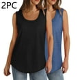 thumbnail image 1 of LiMoi Womens Summer Tops Plus Size Loose Fit Plus Size Tank Tops for Women Long Womens T Shirts Loose Fit Solid Color Top Womens Tops Casual, 1 of 9