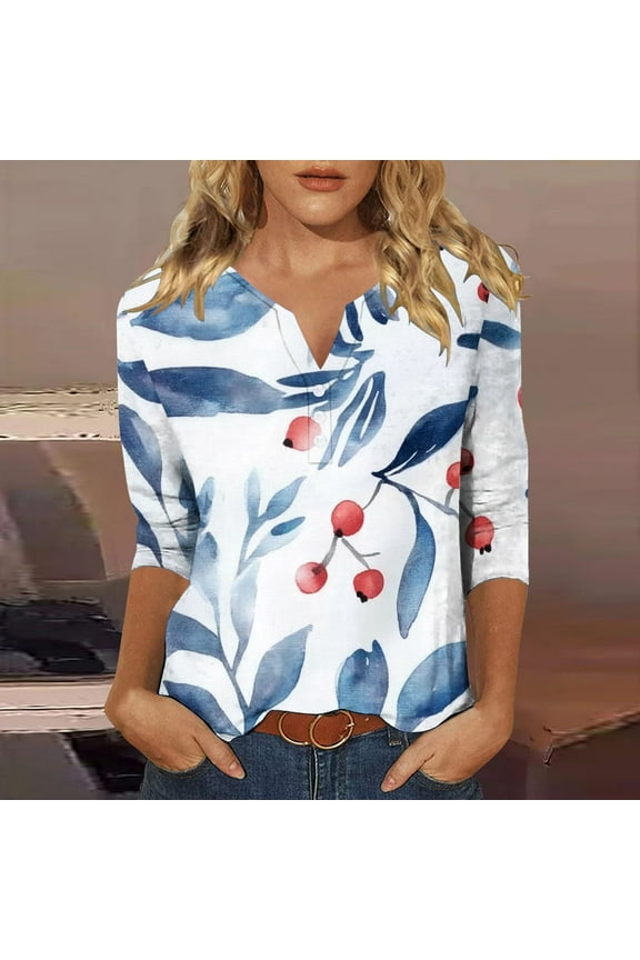 Womens Summer Tops Trendy 3/4 Length Sleeve Womens Tops Oversized Tshirts for Women Gym Printed T Shirts for Women Graphic my reorder list