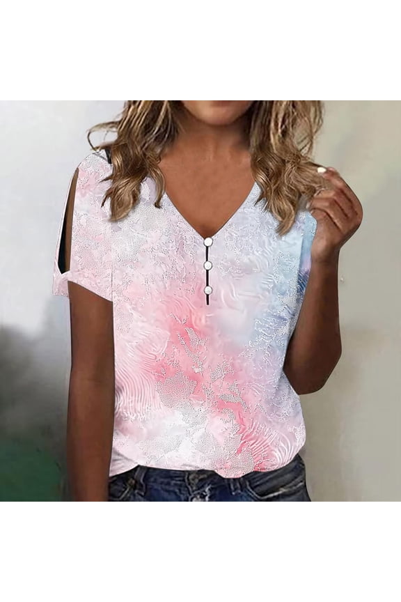 Womens Summer Tops Trendy Short Sleeve Shirt Women Cute Womens Tops Summer Casual Plain Tees Oversized Tops for Women Short Sleeve