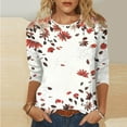 thumbnail image 1 of LiMoi Womens Summer Tops V Neck Christmas T Shirts for Women 3/4 Sleeve Plus Size Shirts T Shirts Get it Fast, 1 of 5