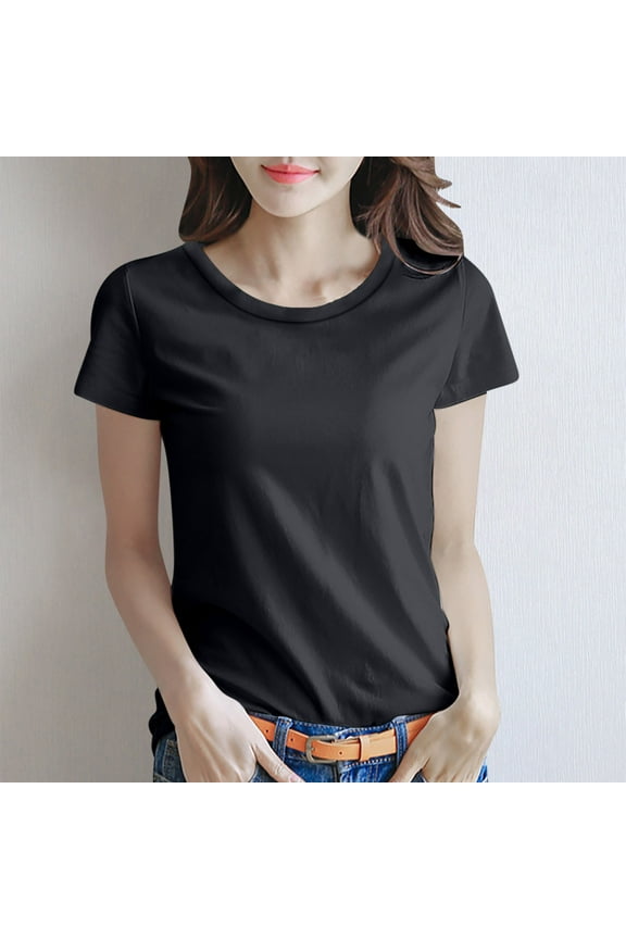 Womens Tops Short Sleeve Floral T Shirts Cotton for Women Womens Printed Tees Loose Fit Oversized Tops Get it Fast