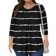 thumbnail image 1 of LiMoi Womens Tops Summer Short Sleeve 3/4 Length Sleeve Womens Tops Petite Plus Size Tops for Women Cheap Striped Shirt Women my order, 1 of 6