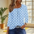 thumbnail image 1 of LiMoi Womens Tops Trendy 2025 Three Quarter Length Sleeve Tunic Tops Blouses for Women Business Casual Vintage Graphic Tshirts Shirts My Reorder list, 1 of 7