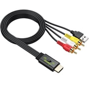LiNKFOR RCA to HDMI Converter, 1080P AV Adapter with 43/169 Switch, for Wii/PS1/PS2/N64 Male
