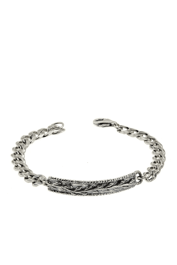 Sterling Silver Textured "Leaves" Station Bracelet, 6-3/4"