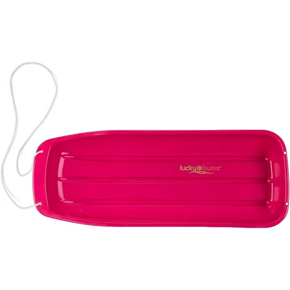 LiTian Kids 48 Inch Single Person Plastic Snow Toboggan Sled for All Winter Conditions with Pull Rope for Children Ages 8 to 15, Pink