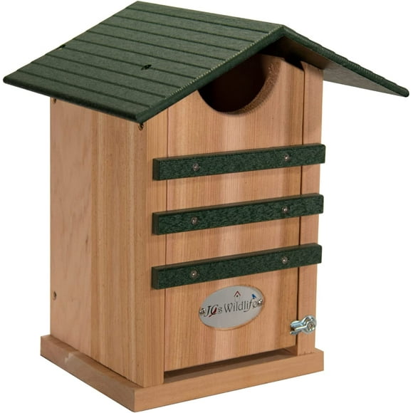 LiTian Screech or Saw-Whet Owl House - Cedar Nesting Box With Poly Lumber Roof - Made in the USA