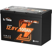 LiTime 12V 100Ah Group 27 Bluetooth LiFePO4 Battery, Lithium Battery, Built-in 100A BMS with Low-Temp Protection, Max. 15000 Cycles, Perfect for RV, Solar System, Trolling Motors