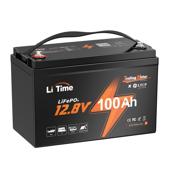 LiTime 12V 100Ah LiFePO4 Battery, Lithium Battery with 100A BMS & Low-Temp Protection, Group31, 15000 Deep Cycles for RV, Marine