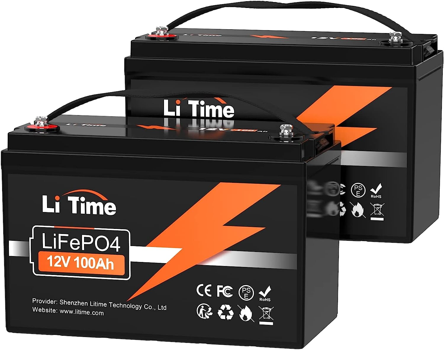 LiTime 12V 100Ah Mini LiFePO4 Lithium Battery, Upgraded 100A BMS, Max. 1280Wh Energy 1 Pack 12V 100Ah Mini