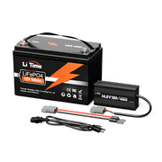 LiTime 12V 100Ah LiFePO4 Lithium Deep Cycle Battery 100A BMS 1280Wh Energy with 14.6V10A Charger