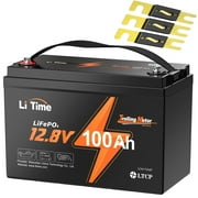 LiTime 12V 100Ah Lithium LiFePO4 Battery Low Temp Protection Trolling Motor with 3 Pcs 250A anl Fuse