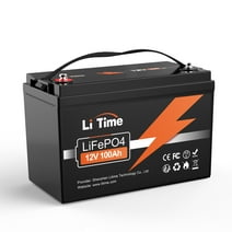 LiTime 12V 100Ah Lithium LiFePO4 Battery 4000-15000 Cycles for RV, Backup Power, Solar