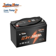 LiTime 12V 100Ah TM LiFePO4 Lithium Battery Low Temp Protection Deep Cycle Trolling Motors Battery