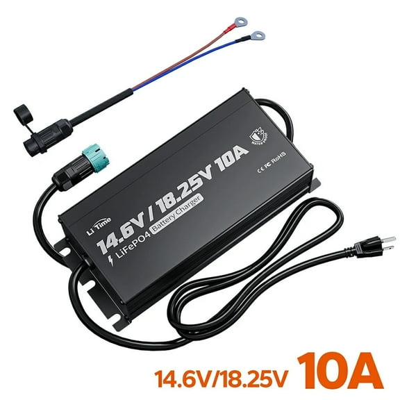 LiTime 12V(14.6V) & 16V(18.25V) 10A Mountable Lithium Battery Charger
