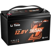 LiTime 12V 165Ah Bluetooth Lithium Battery Group 31 Size with 1.65X Higher Energy LiFePO4 Battery for Trolling Motors, Boat, Solar, RV and Marine