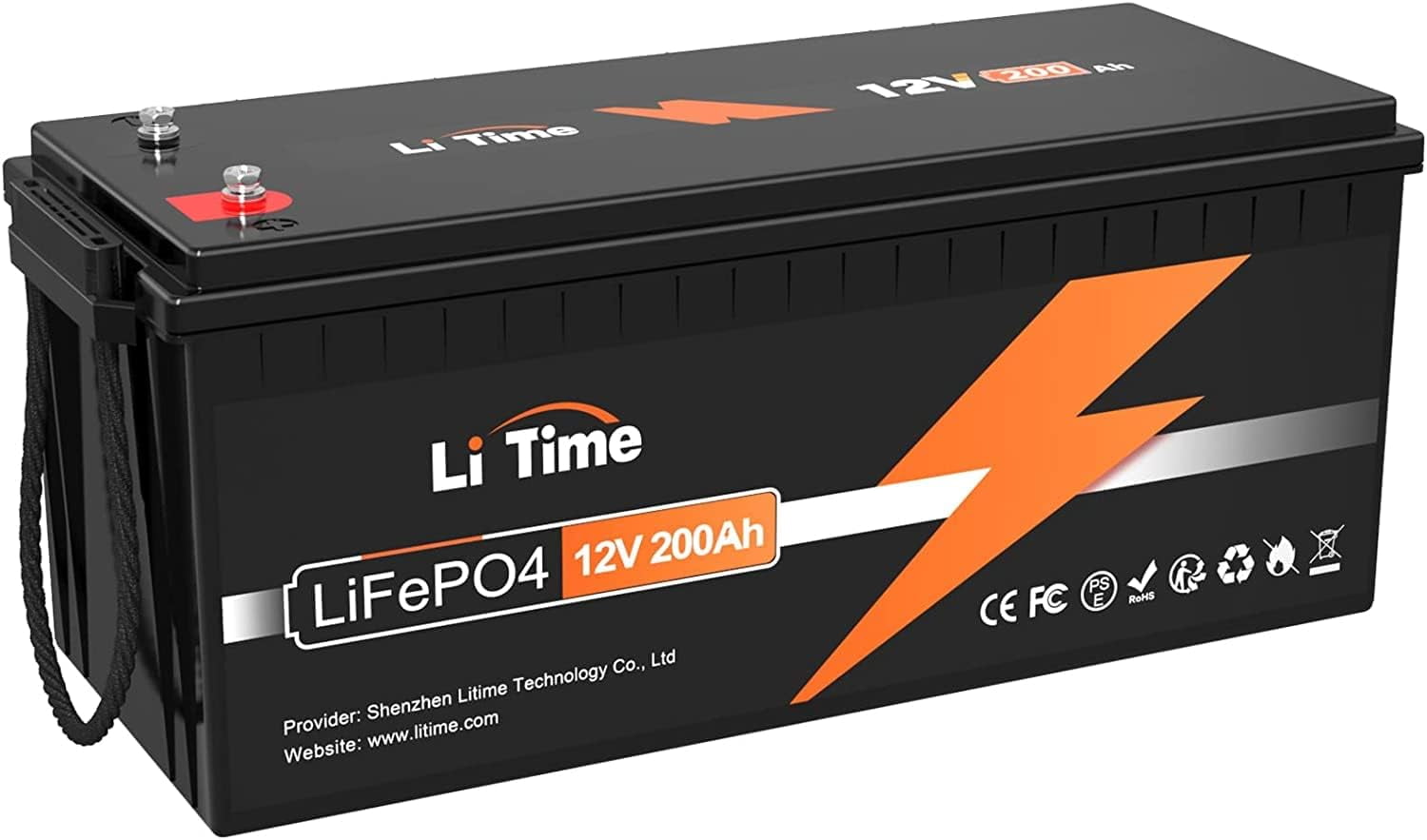 LiTime 12V 200Ah LiFePO4 Lithium Battery, Max. 2.56kWh Energy for Trolling  Motor RV Off-Grid Application Motorhome 