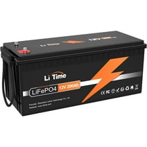 LiTime 12V 200Ah LiFePO4 Lithium Battery, Max. 2.56kWh Energy for Trolling Motor RV Off-Grid Application Motorhome