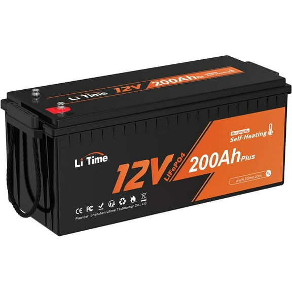 LiTime 12V 200Ah Plus LiFePO4 Lithium Battery Self-Heating Low Temperature LiFePO4 Battery 2560Wh for RV Home Energy Storage and Off-Grid