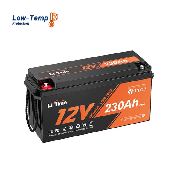 LiTime 12V 230Ah LiFePO4 Battery, 12 Volt Lithium Battery with 200A BMS, Max. 15000 Deep Cycles, 2944Wh Energy, Backup Power for RV, Travel Trailer, Trolling Motor