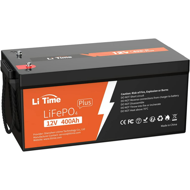 LiTime 12V 400Ah Lithium Battery, 3200W Max. Load Power LiFePO4