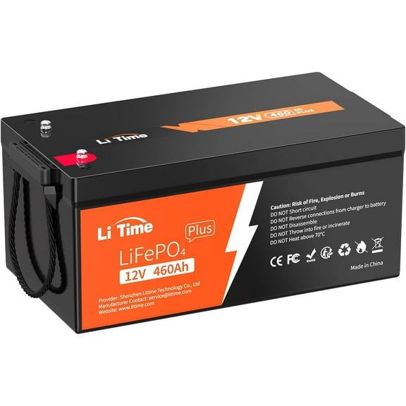 LiTime 12V 460Ah LiFePO4 Battery 250A BMS 5888Wh Lithium Iron Phosphate Battery for RV off Grid