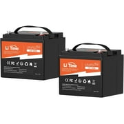LiTime 12V 50Ah Lithium LiFePO4 Battery 50A BMS, 10 Years Lifetime 4000+ Cycles Output Power 640W, Perfect for Boat Marine Camping Riding Mower (2 Packs)
