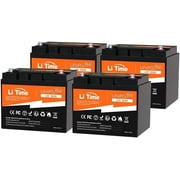 LiTime 12V 50Ah Plus LiFePO4 Lithium Battery, Ideal Replacement for AGM Battery, 50A BMS for RV, Boat, Camping4 Packs