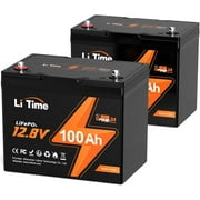 LiTime 2 Pack 12V 100Ah RV Lithium Battery Group 24 LiFePO4 Battery up to 15000 Cycles for RV Solar