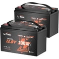 thumbnail image 1 of LiTime 2 Pack 12V 100Ah Outboard MotorLiFePO4 Battery Bluetooth with Low-Temp Protection, Group 31 Lithium Battery, 1 of 10