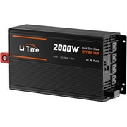 LiTime 2000W Pure Sine Wave Inverter 12V DC to 120V AC Converter with Remote Control, Surge 4000W, Built-in 4 AC Outlets, USB Port, Type-C Port for Home, RV, Camping, Off-Grid, Solar Power