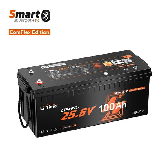 LiTime 24V 100Ah Lithium Battery Compatible with Victron, CAN/RS485 Communication, Bluetooth 5.0, Perfect for RV, off-Grid, Home Energy Storage
