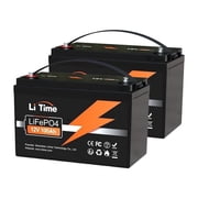 LiTime 2Pack 12V 100Ah Lithium Battery, Group 31 LiFePO4 Battery, 4000+ Deep Cycles with BMS Protection, Perfect for RV, Solar, off-Grid and Home Backup
