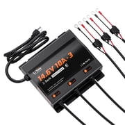 LiTime 3-Bank 10A 10A/Bank Smart Battery Charger 14.6V LiFePO4 Charger AC-DC Charger with Fuse, LED Indicator for RV, Boat, Motorcycle, Lawn Mower, Trolling Motor and Lead Acid Battery