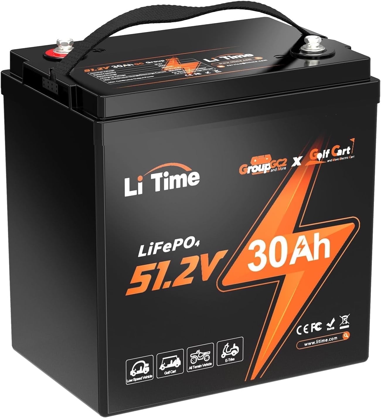 LiTime 48V (51.2V) 30Ah LiFePO4 Golf Cart Battery up Pakistan | Ubuy