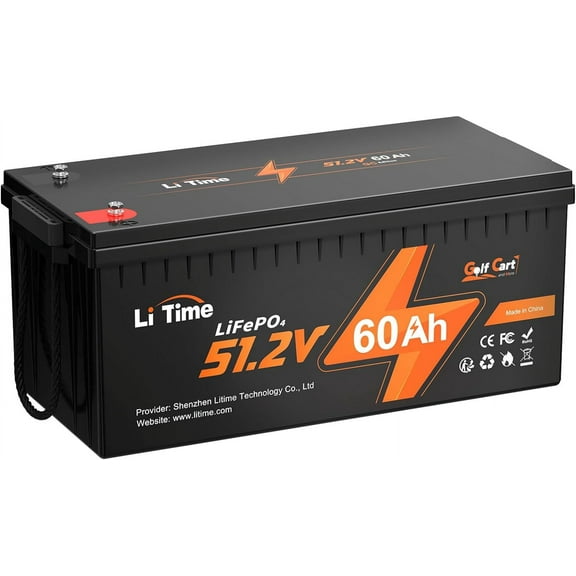 LiTime 48V 60Ah LiFePO4 Battery 120A BMS 4kW Motor Golf Cart Lithium Battery 3072Wh 6.14KW Output