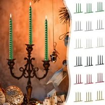 LiUMX 10-Inch Twisted Taper Candles | Elegant Metallic Finish | Gold, White, Green, Silver Colors | Non-Drip Soy Wax | 12-Pack for Weddings, Holidays & Home Decor