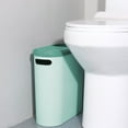 thumbnail image 1 of LiUMX 12.4 Gallon Contactless Trash Can with Lid, Large Capacity Slim Plastic Garbage Bin for Bathroom, Kitchen, Office - Pink/Blue/Green, 1 of 5