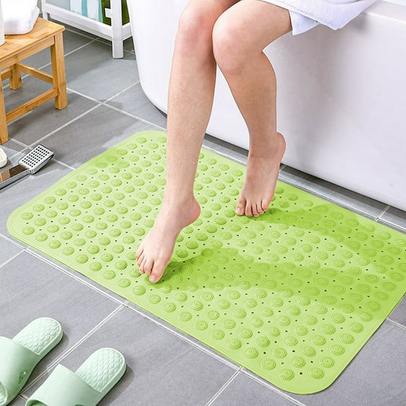 LiUMX 14.17x26.77 Inch Bathroom Mat, PVC Non-Slip Shower Mat with Massage Bumps and Secure Suction Cups for Enhanced Safety, Multiple Colors
