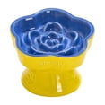 thumbnail image 1 of LiUMX 150ml Ceramic Slow Feed Cat Bowl with Flower Pattern, Anti-Gulping Elevated Pet Dish for Cats/Small Dogs, Promotes Digestion & Slows Eating, Easy to Clean Food Safe Bowl, 5.8 Inch, 1 of 5