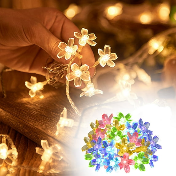 LiUMX 20 LED Floral String Lights | 9.84ft USB Powered Flower Lights for Outdoor & Indoor Decor | Wedding Party Holiday Patio Garden Decoration