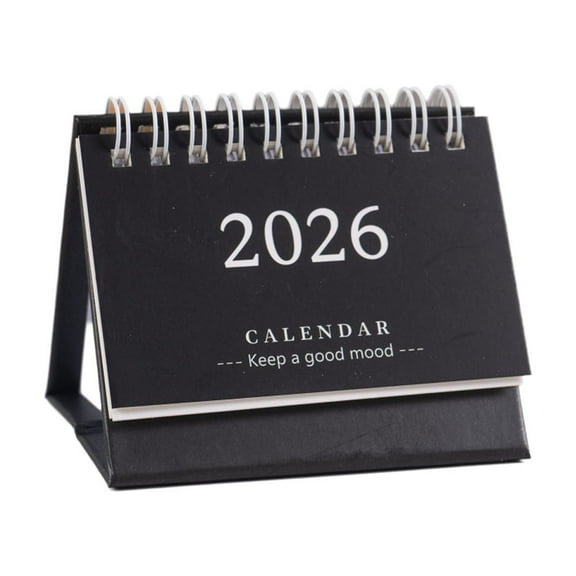 LiUMX 2026 Mini Desktop Calendar | July 2025-December 2026 | Vertical Flip-Up Design with Notepad | Cute Fresh English Version | 3.66x2.95x2.55in