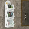 thumbnail image 1 of LiUMX 3-Tier Wall Mounted Bathroom Storage Rack | PVC Shower Organizer with Hanging Rings | Space-Saving Shelf for Toiletries & Cleaning Supplies | White, 1 of 5